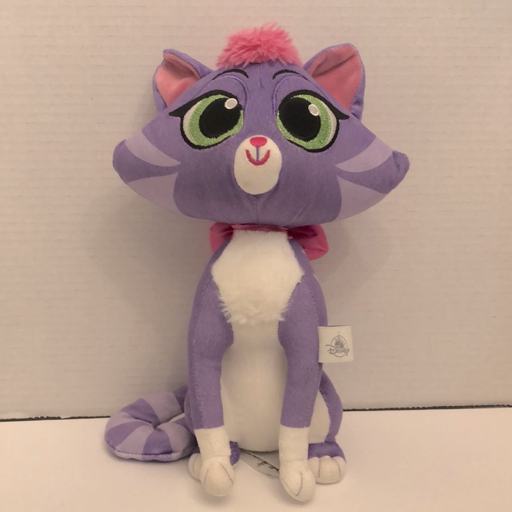 Disney HISSY Cat Purple, White, & Punk Plush Stuffed Animal Toy 12" Sitting